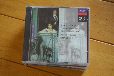 SAINT SAENS ''PIANO CONCERTOS 1-5'' AUDIO CD [NEW SEALED] 2 DISC LONDON [167]