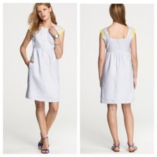 J. Crew Siesta Linen Dress Size 2 Blue/White