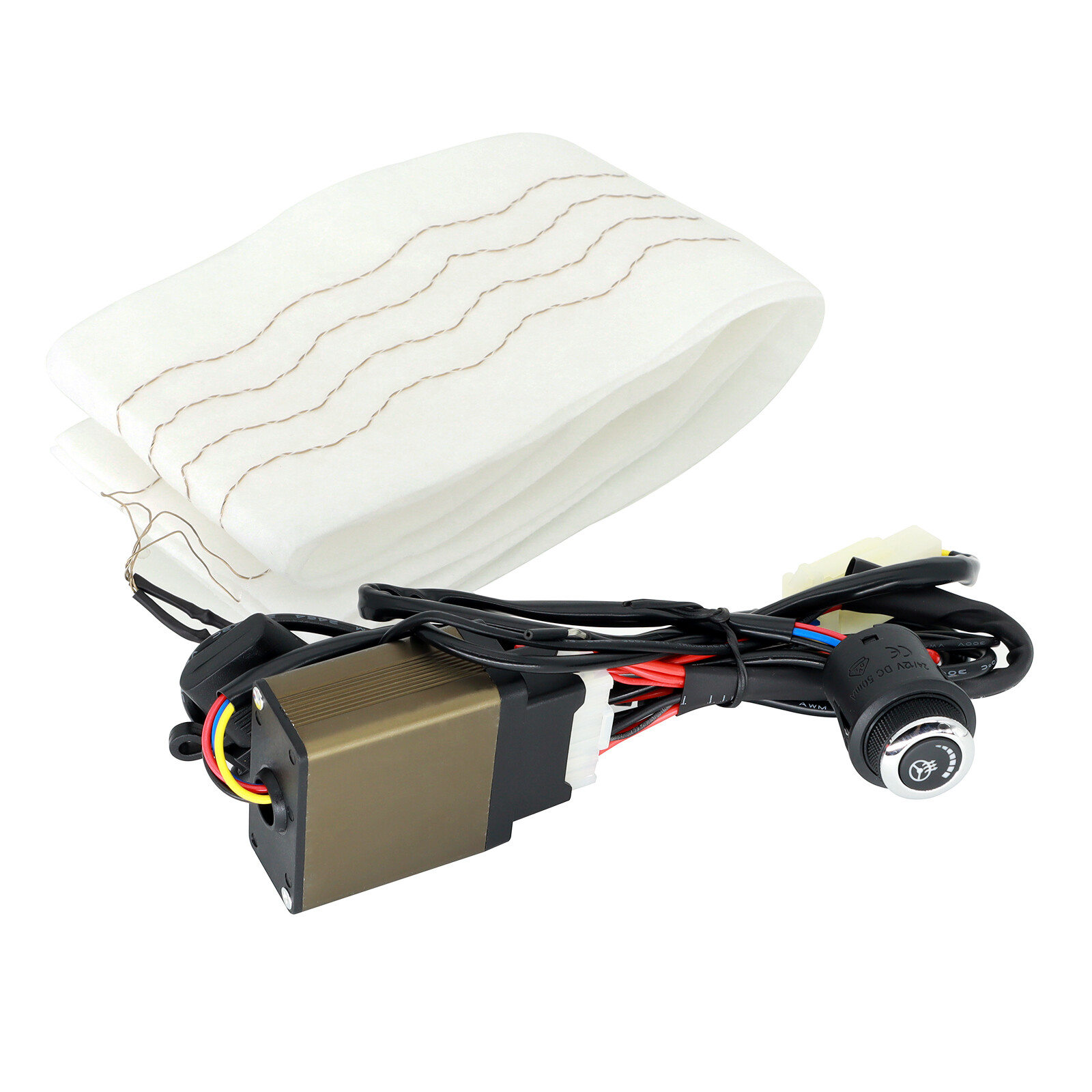 Car Winter Heated Steering Wheel Cover UK DIY Kit Heater Thermal Pad