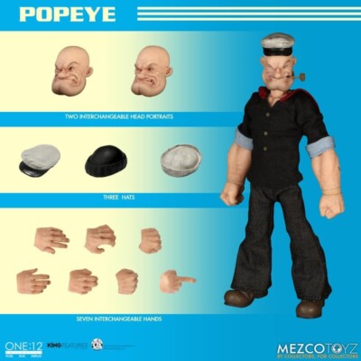 100 % Original Mezco ONE:12 Popeye the Sailor PVC Anime Actionfiguren...