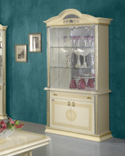 NEW VENUS ITALIAN BEIGE/GOLD ITALIAN HIGH GLOSS 2 DOOR DISPLAY CABINE BEN COMP