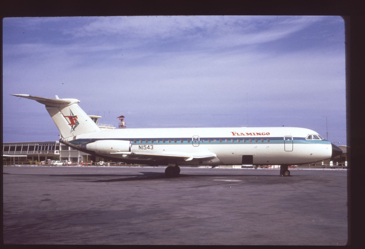 Dupe 35mm airline slide Flamingo Airlines BAC 1-11-203AE N1543