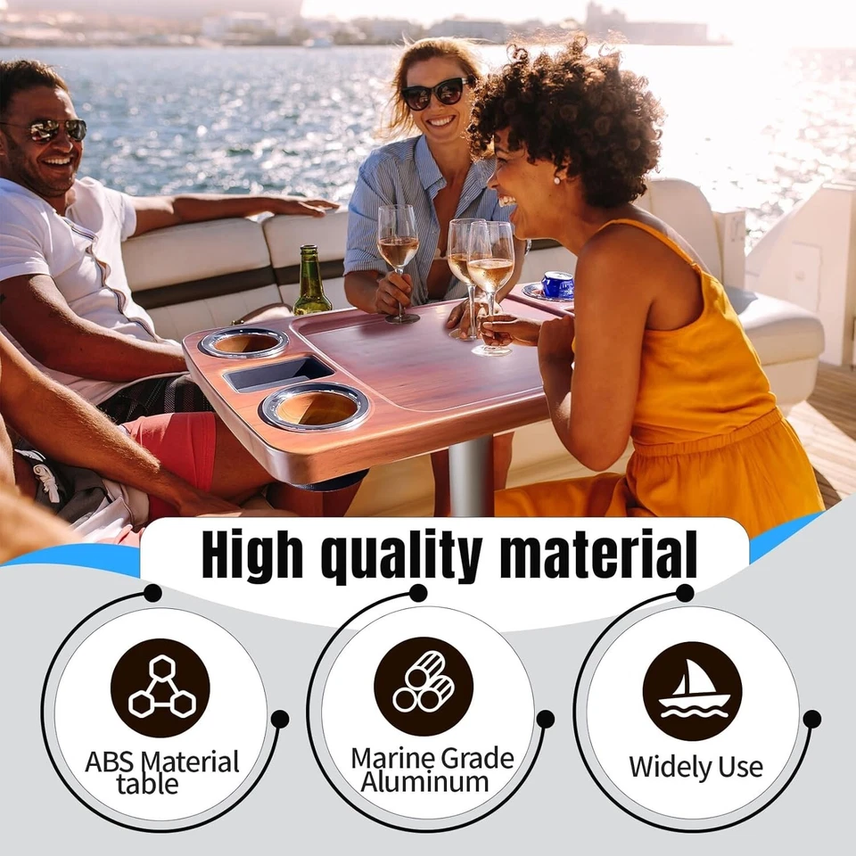 Juego de patas de mesa de barco 18"x34" mesa de barco extraíble con pedestal de aluminio Foto 2 de 4