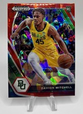 2021-22 Panini Prizm Draft Picks - Davion Mitchell #13 Red Ice Prizm (RC)