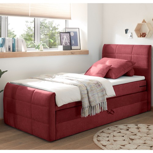 Boxspringbett - berry - H2 - 120x200 cm Doppelbett Polsterbett Gästebett - Bild 9 von 10