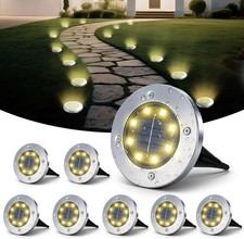 SOLAR POWERED LED LIGHTS FOR GARDEN PATIO PATHWAY STAINLESS STEEL OUTDOOR LIGHT