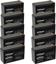 12V 7Ah - SLA Rechargeable 12V Battery Pack of 10 for Ride-On Toys, Alarm Syst