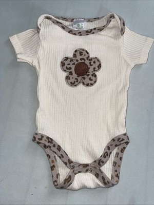 6-9 Monate Baby Body Beige Mit Leoparden Muster Blume (Kombi Versand möglich)