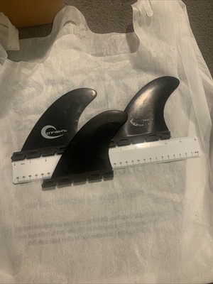 Lightly Used Black 90s Surf O FISHL Surfboard Fins Surfing Out Of Production #3
