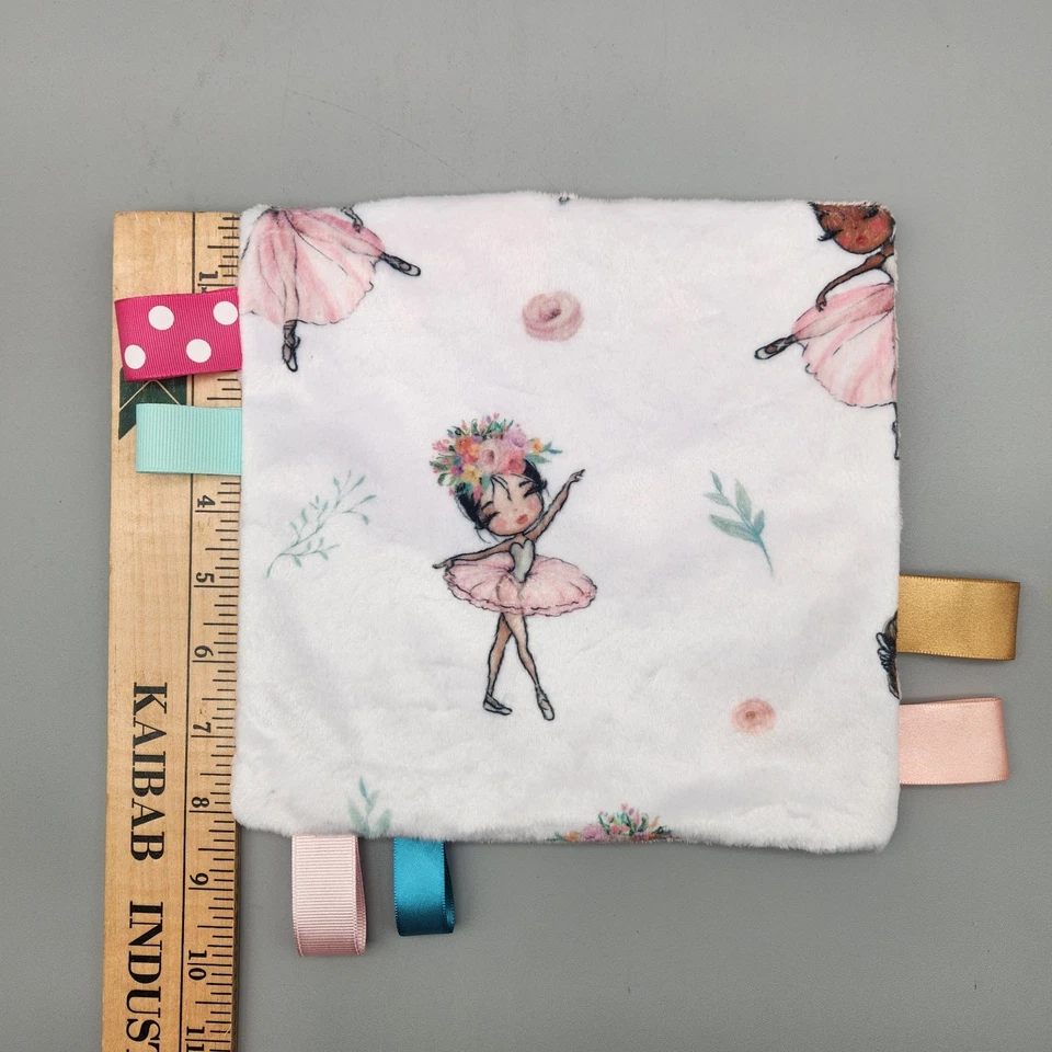 Lote de 8 - Manta de seguridad Lovey hecha a mano para bebé o niño pequeño Foto 2 de 4