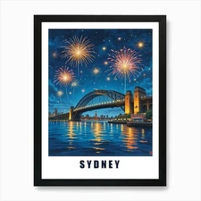 Sydney Vintage Travel Poster 19 Art Framed Wall Art Poster Canvas Print Picture