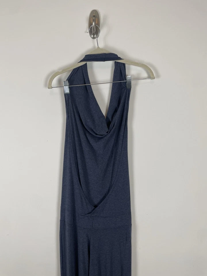 Aria Lattner Handmade Halter Aria Jumpsuit Size Small Navy Blue Stretch - Image 4 of 4