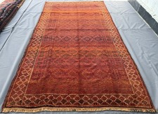 Antique Afghan Baluchi Area Rug 5x9 Orange Handmade Persian Style Tribal Carpet
