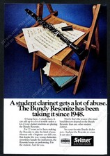 1976 Selmer Bundy Resonite clarinet photo vintage print ad