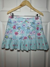 Turtles And Tees Girls Tropical Turtles Golf Skort Size 10-12 Preowned L