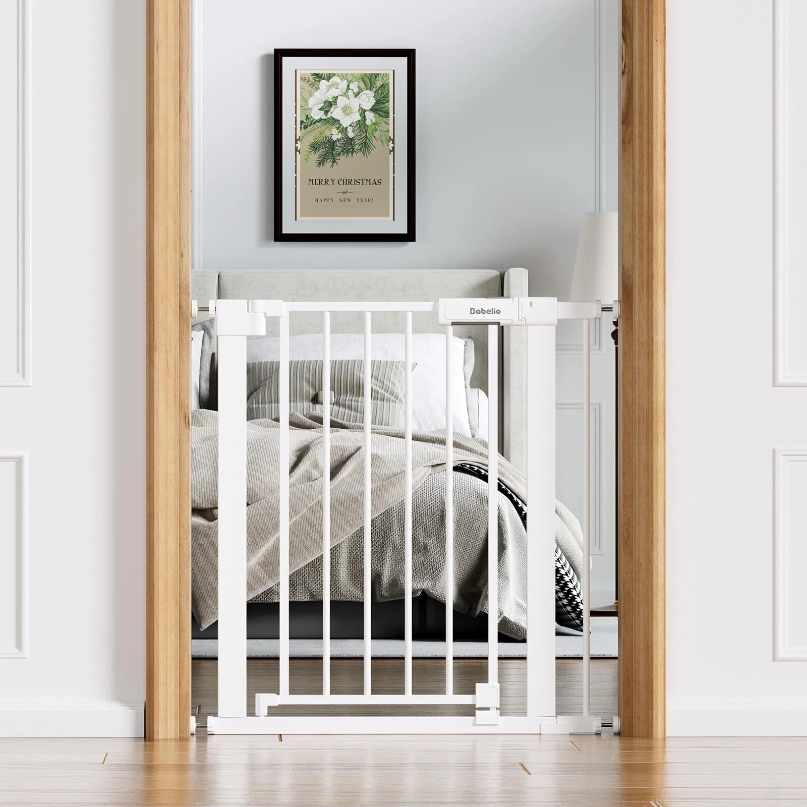 Baby Gate for Doorways and Stairs, 26-31" Pet Gate with Wide Walk Thru Door a...