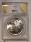 1923-P   ANACS MS-63   Toned   Peace Silver Dollar.