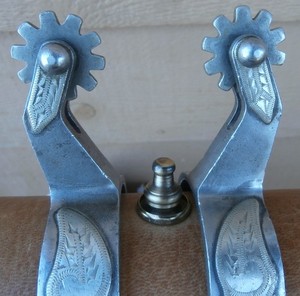Éperons Coudés Vintage Crockett Rodeo Star Rowel - Modèle Ancien Pour Cow-boy
