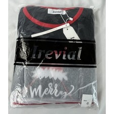 IREVIAL Pajama Set Striped Sleepwear Holiday/Merry Christmas - Mens Size Small