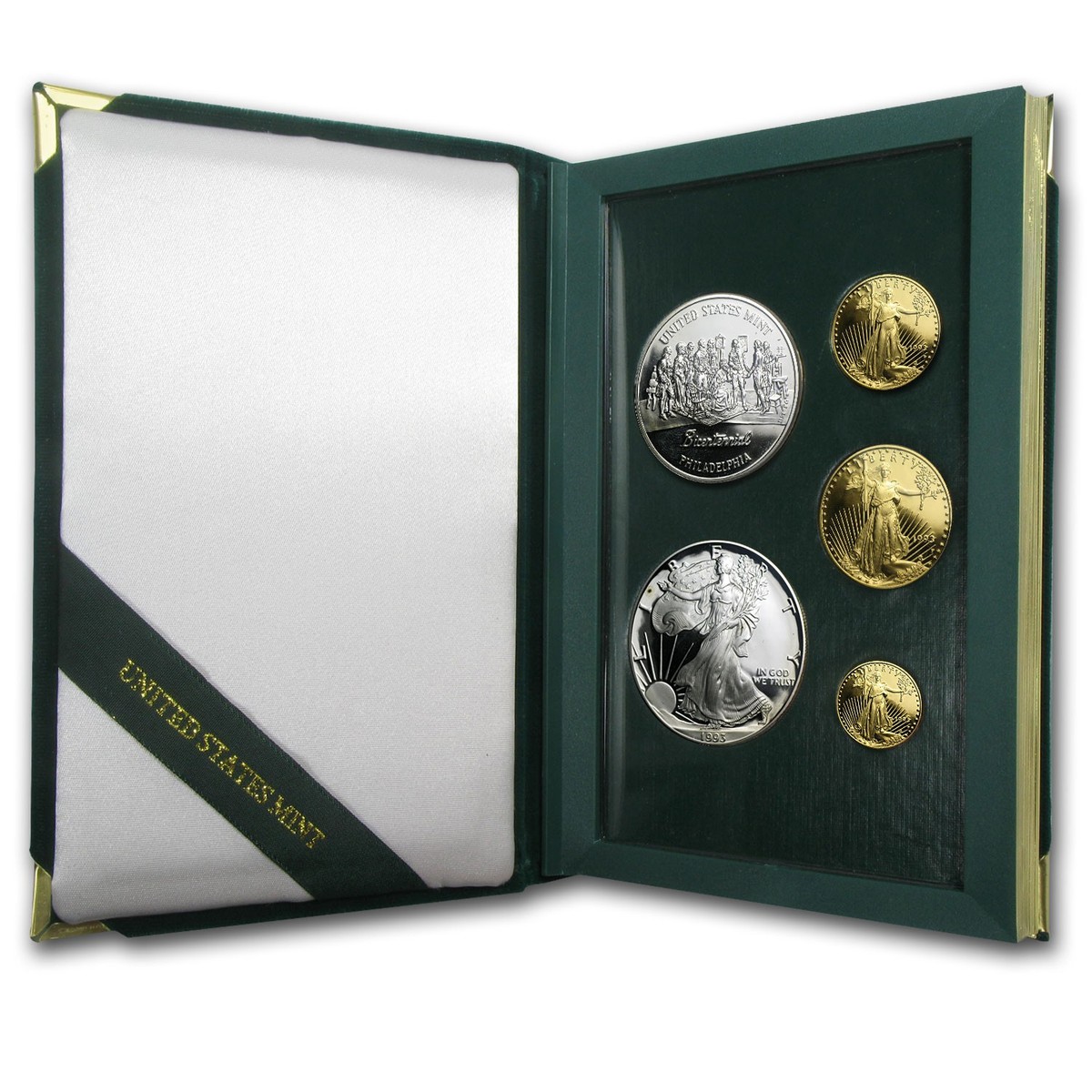 1993 5-Coin Proof Gold & Silver Philadelphia Set (w/Box & COA) | eBay