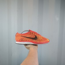 UK 10 - Nike Flyknit Racer Bright Crimson Mens Running Trainers Shoes 526628-602