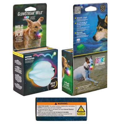 Nite Ize GlowStreak wild LED Ball Dog Toy New in Package Flashing Light