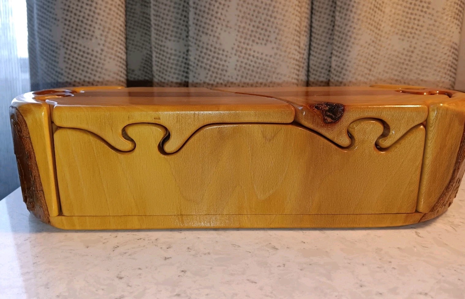 Raw Edge 9 Piece Multi Wood Puzzle Box 