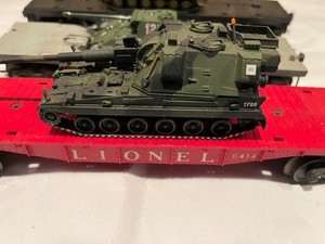 LIONEL  O GAUGE SIX (6) MODIFIED CARS LOT /ARMY THEME