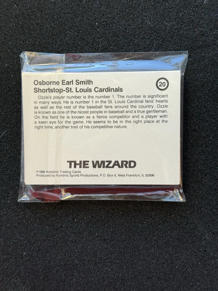 Ozzie Smith 1986 Kondritz Trading Card Company Set of 20 - Image 2 of 2