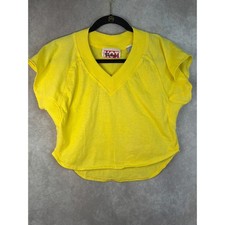 VTG 90s Hot Tamale Crop Top Womens Medium Yel...