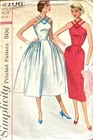 Vintage Simplicity Pattern 1950s #2106 Dress w Fitted Bodice Neckline Detail B34 — photo 4