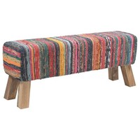 Bank 110 X 30 X 45 Cm Echtes Leder Mehrfarbig