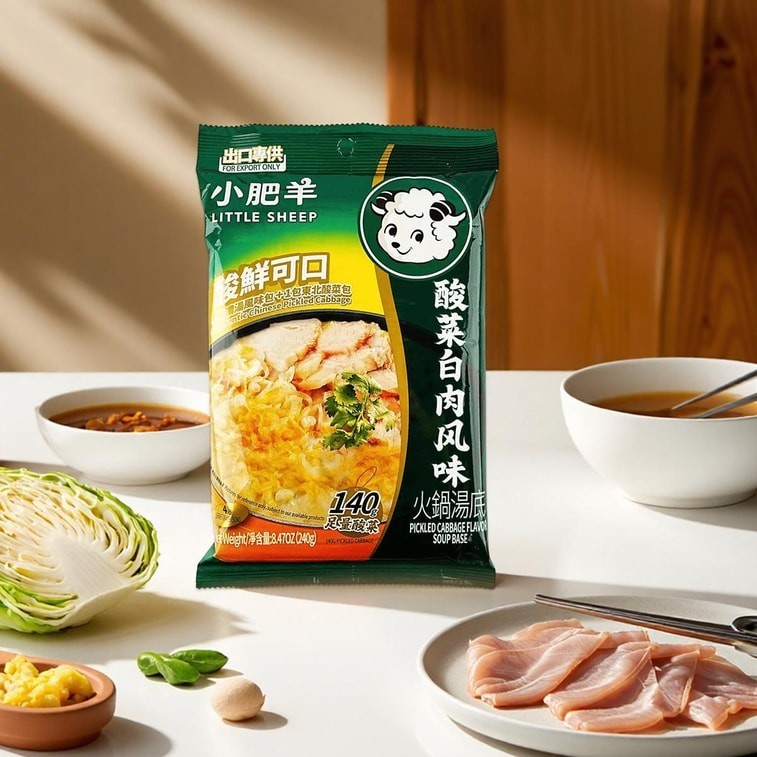 3 Packs Little Sheep Pickled Cabbage Soup Base 240 g