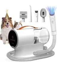 AIRROBO PG100 Pet Grooming Vacuum with 5 Grooming Tools, 12000Pa Suction Power
