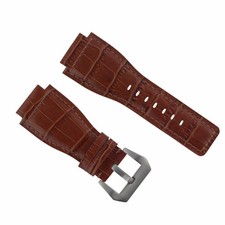 24MM LEATHER WATCH STRAP BAND FOR 42MM/46MM BELL  ROSS BR-01-BR-03 WATCH TAN