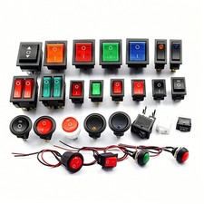 KSTE Interruttore A Bilanciere, 2 Pezzi Di Luce Rossa A LED Rotonda