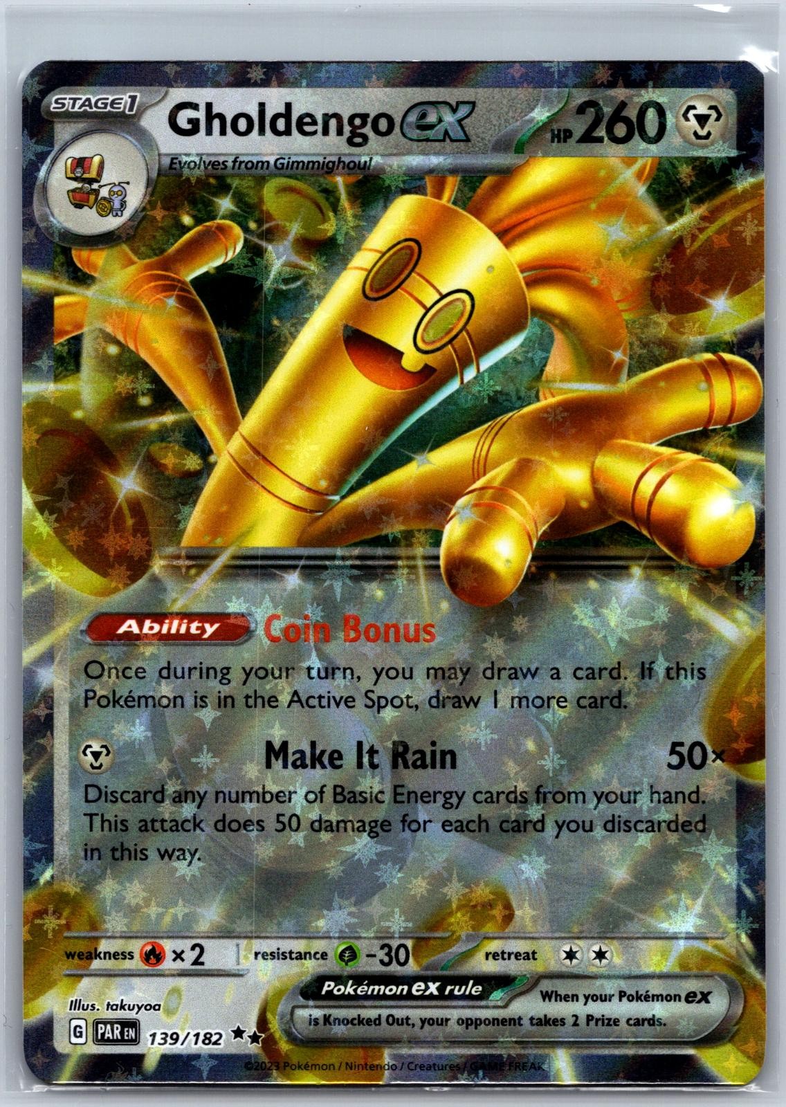 Gholdengo ex 139/182 Double Rare Paradox Rift Pokemon Near Mint