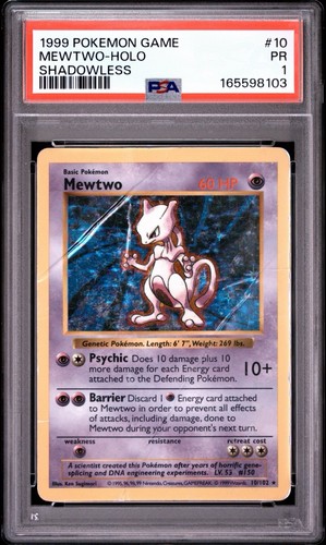 Mewtwo (Shadowless) graded PSA 1 for sale on eBay