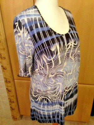 Atelier''Damen Shirt Gr.42.Dunkelblau-blau-weiﬂ gemuster
