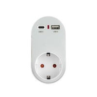 Vgtech Multistecker 1-Fach Mit Usb A+C, 2-Fach, Weiß Senkrecht