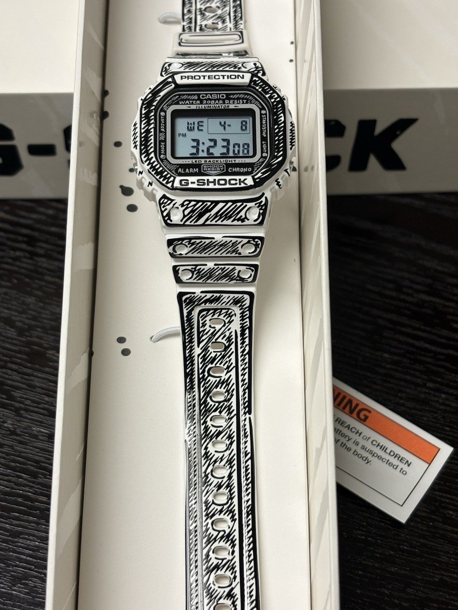 Casio G-SHOCK DW-5600JV Square Digital Sport Watch White Black