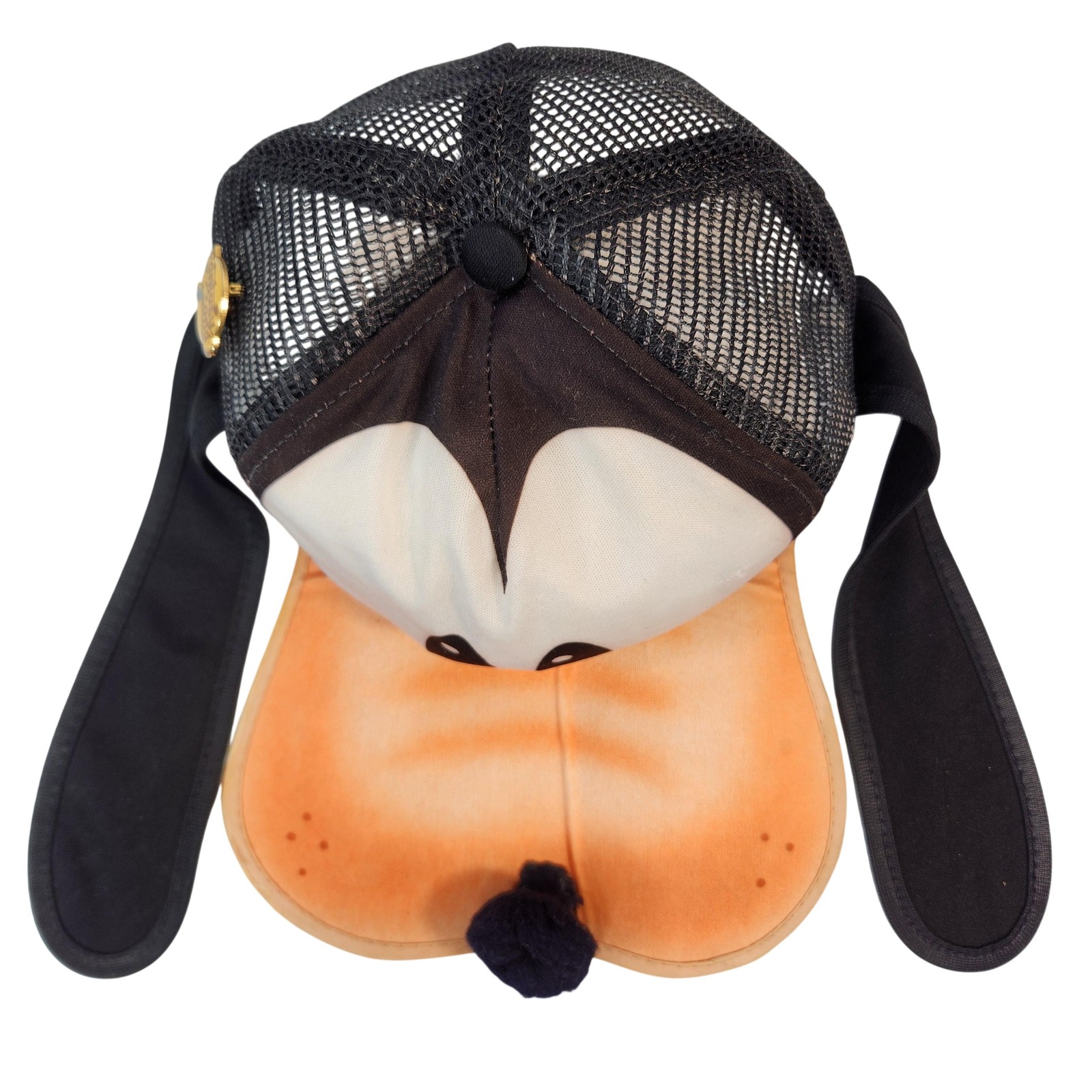 Cap Snap Back Kids Black Orange Ears 80s Fantasyland