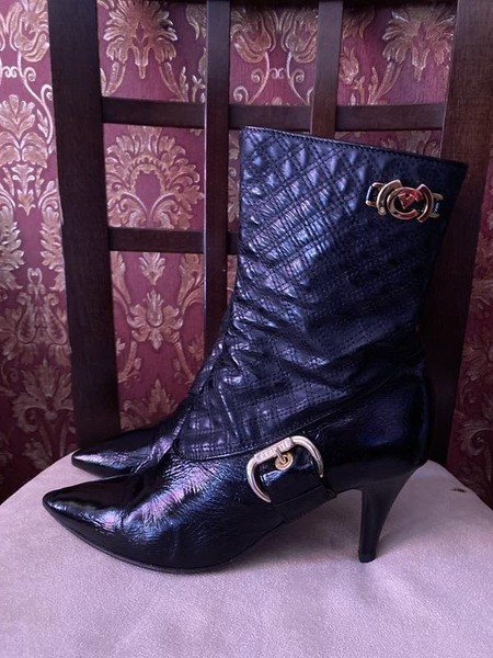 Women Cerruti Ankle Boots Black Leather 39.5