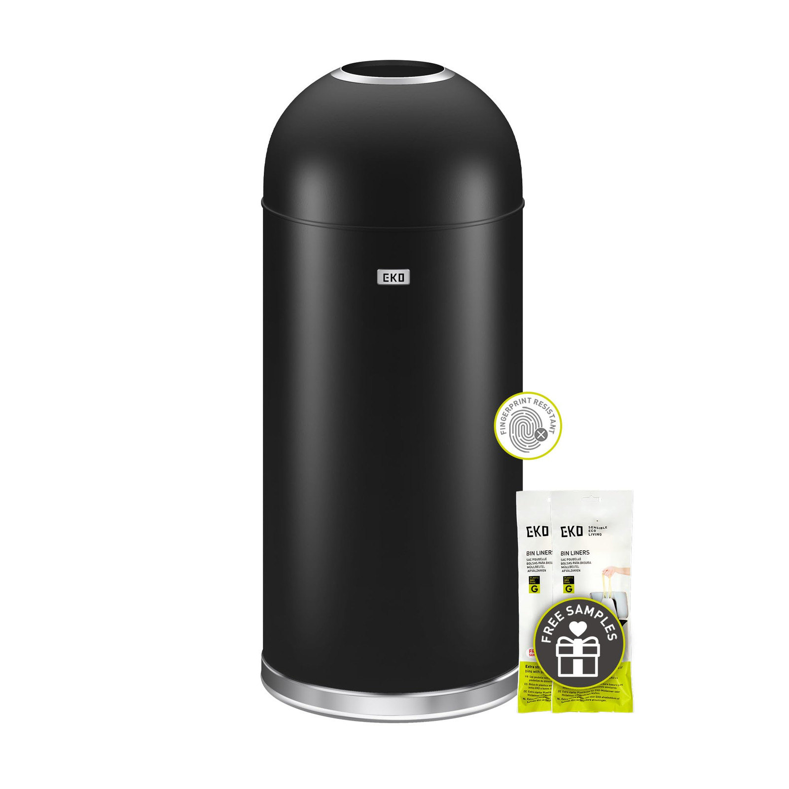 Eternal 56L/15 Gallon Large Capacity Tall Commercial Trash Can, Round Open To...
