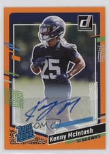 2023 Panini Donruss Rated Rookie Orange Auto Kenny McIntosh #391 Auto 1cx3