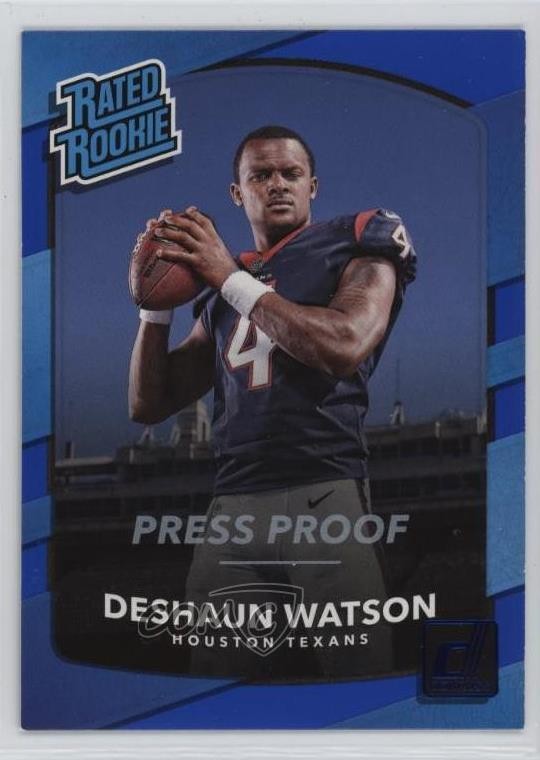 2017 Panini Donruss Rated Press Proof Blue Deshaun Watson #345 Rookie RC 11z5