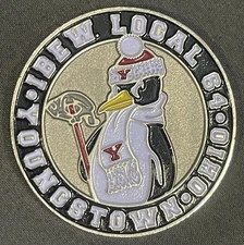 IBEW Local 64 Challenge Coin Youngstown Ohio Penguin