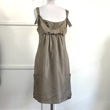 Philosophy di Alberta Ferretti Dress Archive Made in Italy Taupe Silk Rayon Y2K
