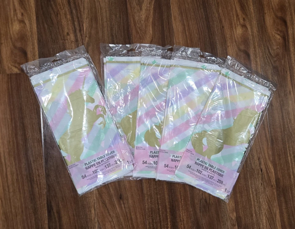 Mantel de plástico unicornio brillante 54x102 rectangular suministros de fiesta Foto 2 de 3