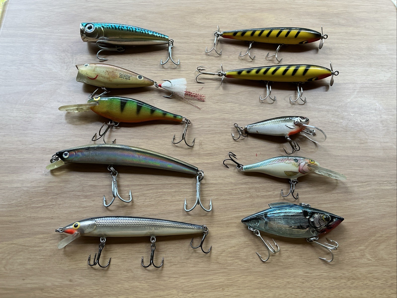 Fishing Lures Lot of 10 Jerkbait Poppers Rattler Older Excalibur Yo Zuri B Lewis - Image 14
